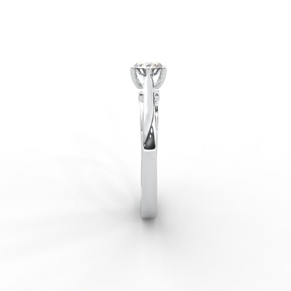 Classic Four-Prong Round Solitaire Ring with Elegant Split Shank Design for Women - Image 8