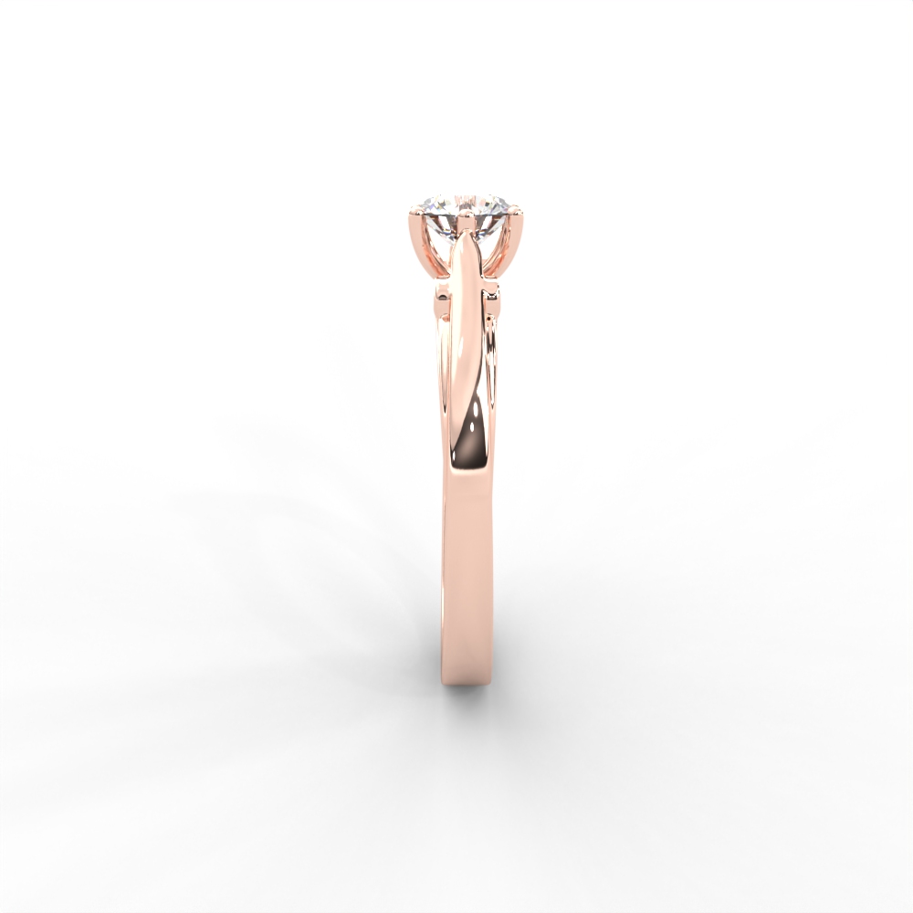 Classic Four-Prong Round Solitaire Ring with Elegant Split Shank Design for Women - Image 12