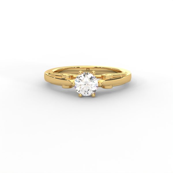 Classic Four-Prong Round Solitaire Ring with Elegant Split Shank Design for Women - Image 1