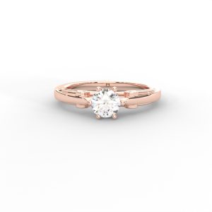 Classic Four-Prong Round Solitaire Ring with Elegant Split Shank Design for Women - Image 9