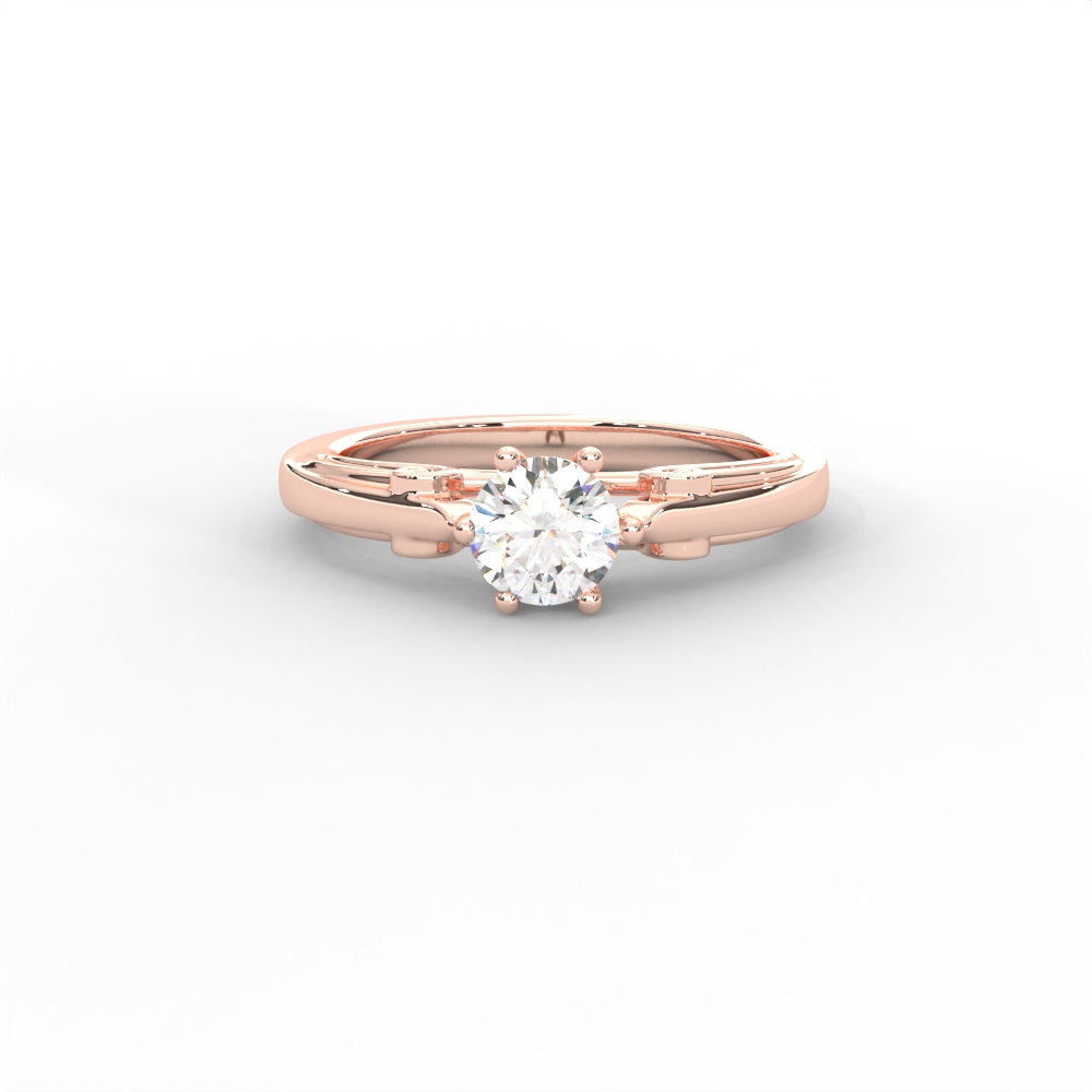 Classic Four-Prong Round Solitaire Ring with Elegant Split Shank Design for Women - Image 9