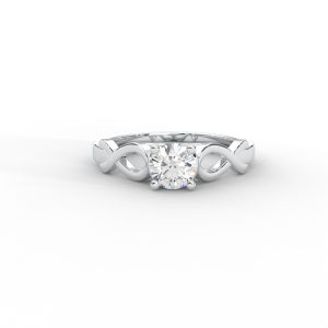 Infinity Twist Solitaire Ring with Round Brilliant Diamond for Women - Image 5