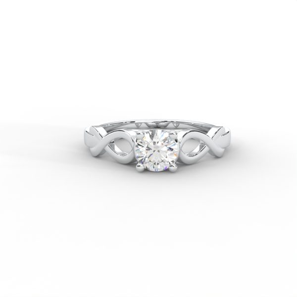 Infinity Twist Solitaire Ring with Round Brilliant Diamond for Women - Image 5