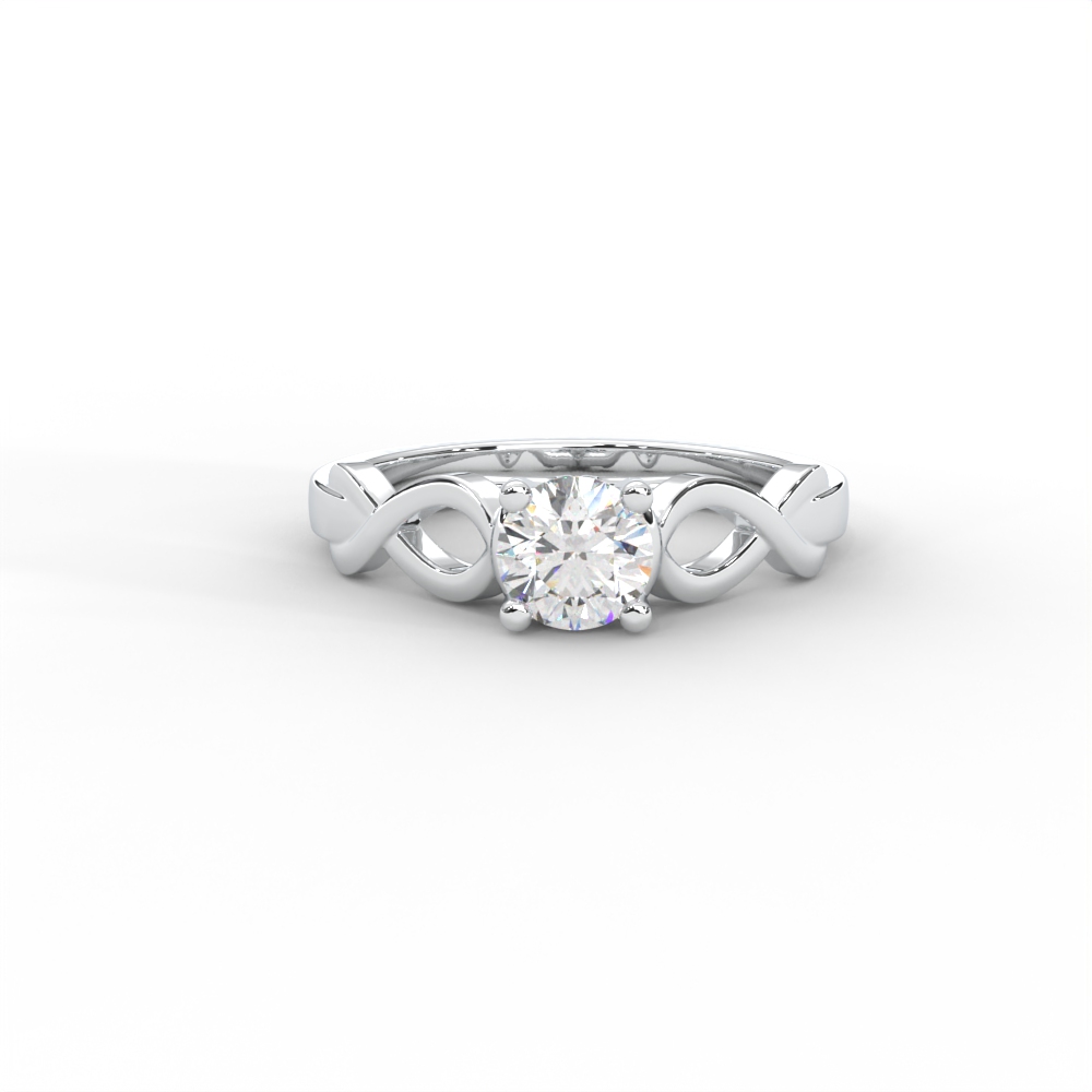 Infinity Twist Solitaire Ring with Round Brilliant Diamond for Women - Image 5