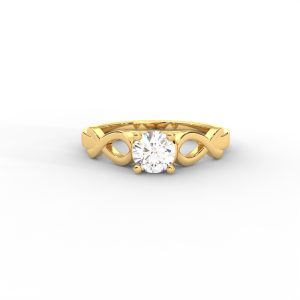 Infinity Twist Solitaire Ring with Round Brilliant Diamond for Women