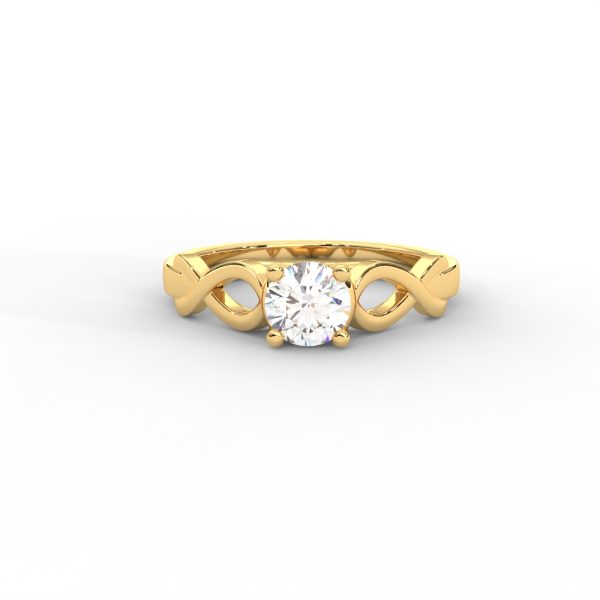 Infinity Twist Solitaire Ring with Round Brilliant Diamond for Women - Image 1
