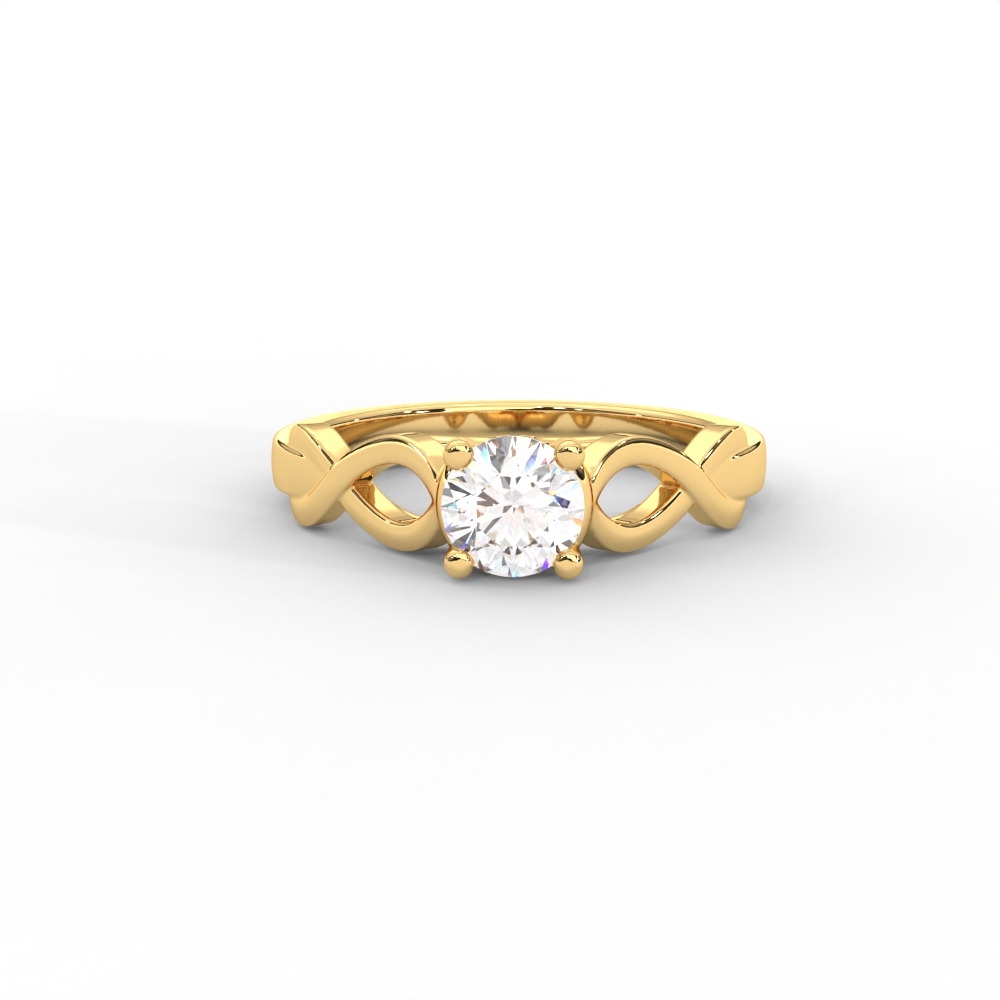 Infinity Twist Solitaire Ring with Round Brilliant Diamond for Women - Image 1