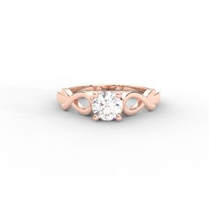 Infinity Twist Solitaire Ring with Round Brilliant Diamond for Women - Image 9