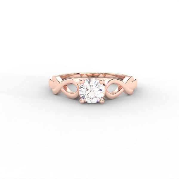 Infinity Twist Solitaire Ring with Round Brilliant Diamond for Women - Image 9