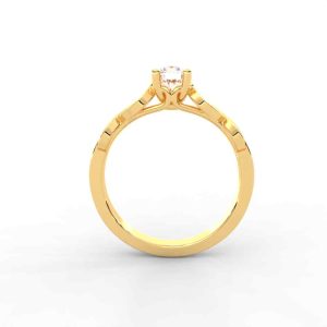 Infinity Twist Solitaire Ring with Round Brilliant Diamond for Women - Image 3