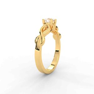 Infinity Twist Solitaire Ring with Round Brilliant Diamond for Women - Image 2