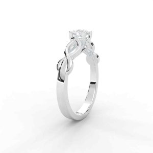 Infinity Twist Solitaire Ring with Round Brilliant Diamond for Women - Image 6
