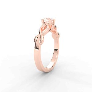 Infinity Twist Solitaire Ring with Round Brilliant Diamond for Women - Image 10