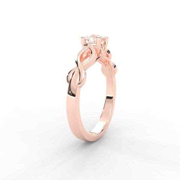 Infinity Twist Solitaire Ring with Round Brilliant Diamond for Women - Image 10