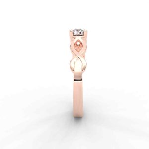 Infinity Twist Solitaire Ring with Round Brilliant Diamond for Women - Image 12
