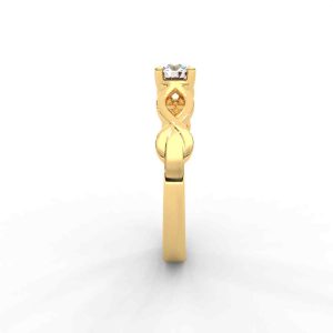 Infinity Twist Solitaire Ring with Round Brilliant Diamond for Women - Image 4