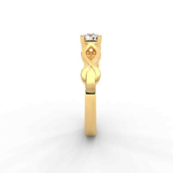 Infinity Twist Solitaire Ring with Round Brilliant Diamond for Women - Image 4