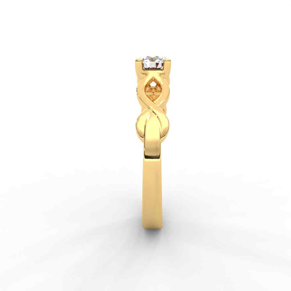 Infinity Twist Solitaire Ring with Round Brilliant Diamond for Women - Image 4