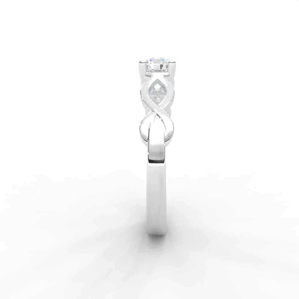 Infinity Twist Solitaire Ring with Round Brilliant Diamond for Women - Image 8